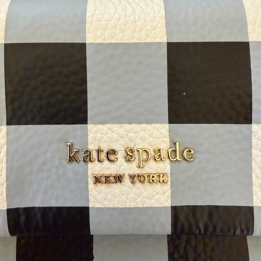 Kate Spade Gingham Crossbody Bag in Black and White